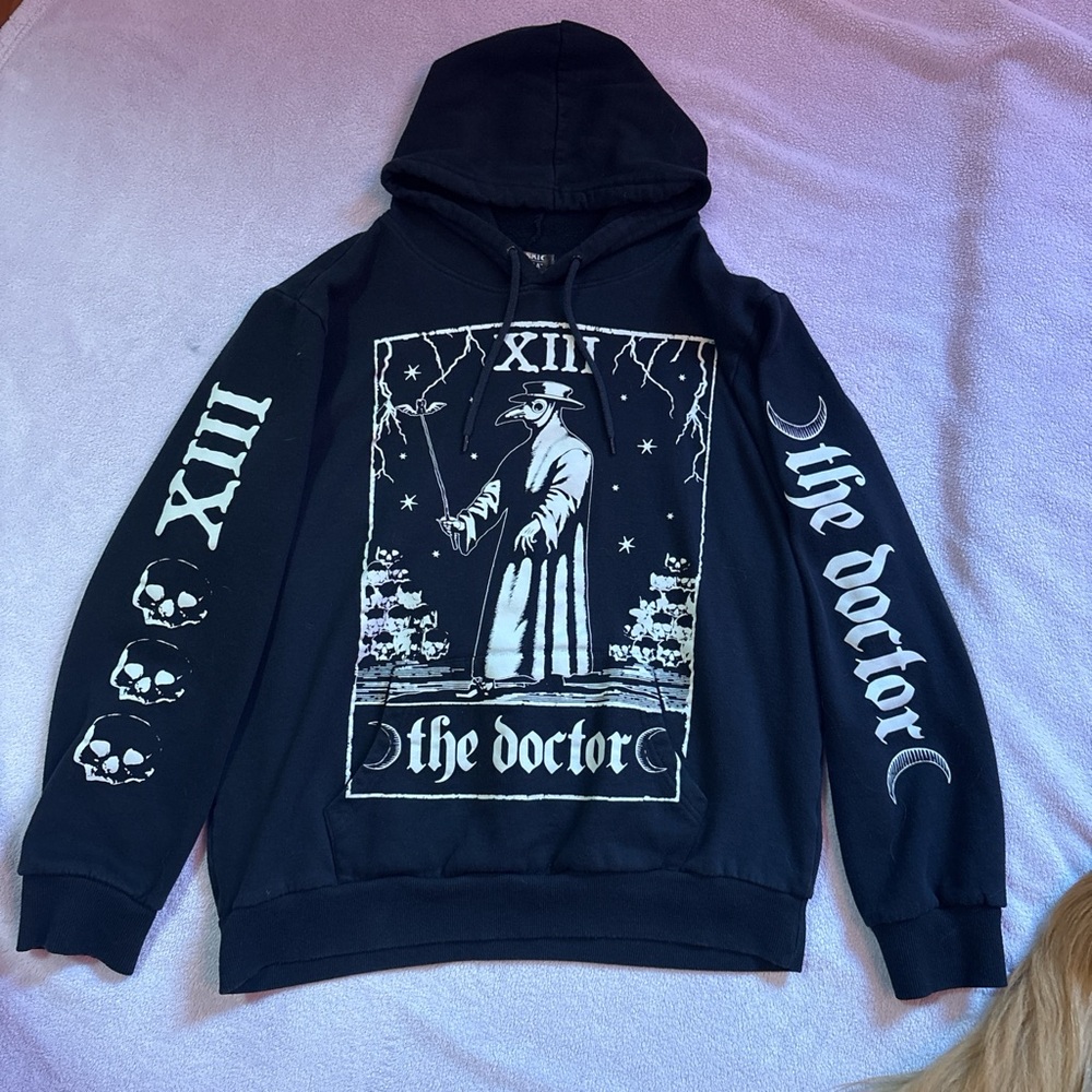Men's Black Graphic Hoodie with 'The Doctor' Design